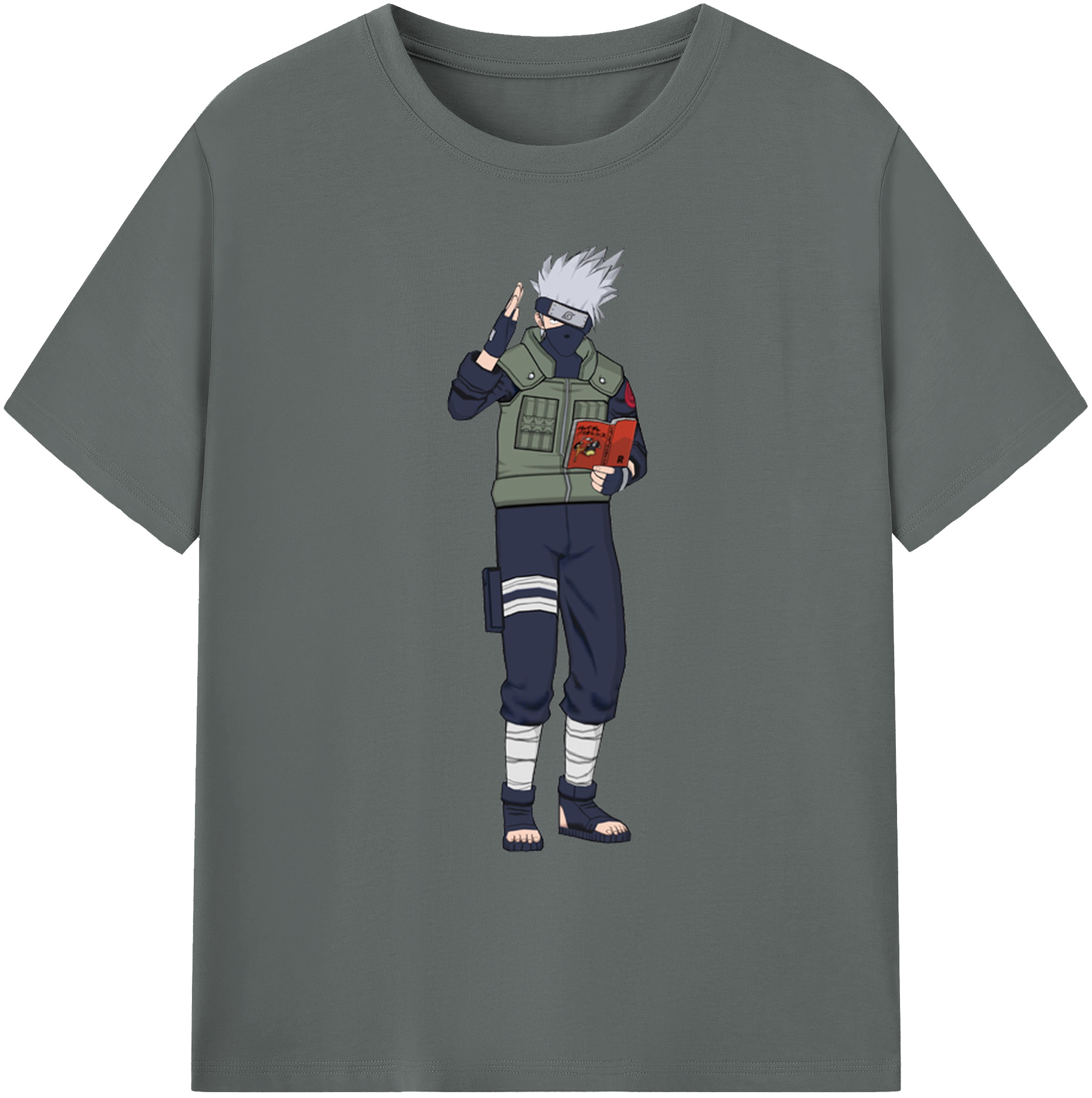 （画像用） NARUTO -ナルト- はたけ カカシ Hatake Kakashi 綿100％ メンズ半袖Tシャツ｜肌触りやわらか＆通気性